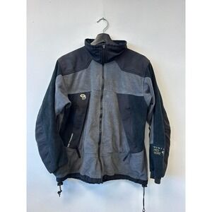 Vintage Mountain Hardwear Jacket Womens 10 Gray Black Fleece Full Zip USA 90s